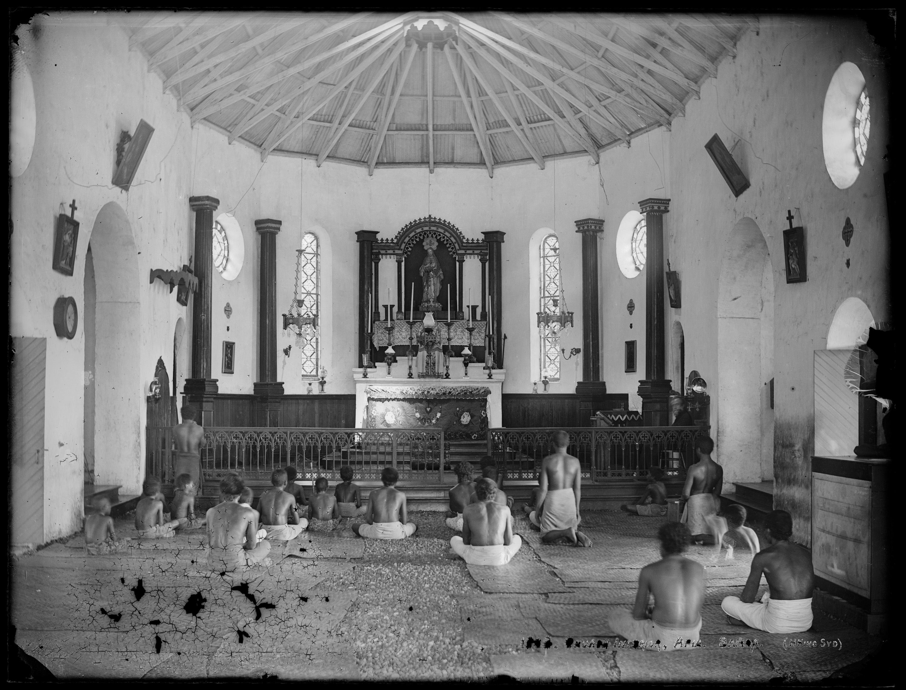 'Church Interior, Apia, SÄmoa' by Henry King from the Tyrrell Collection